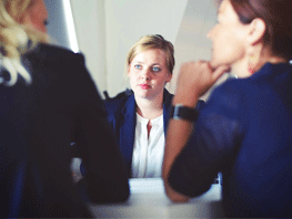 people in an interview